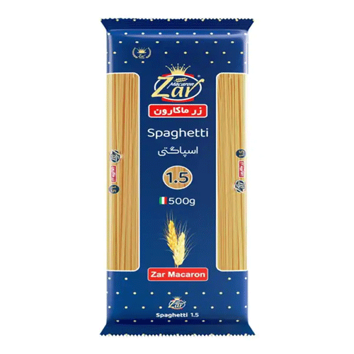 اسپاگتی رشته ای ( ماکارانی ) زر 700 گرمی با قطر 1.5 میل