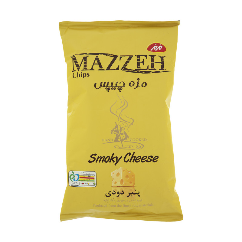 مزه چیپس مزمز با طعم پنیر دودی 65 گرمی