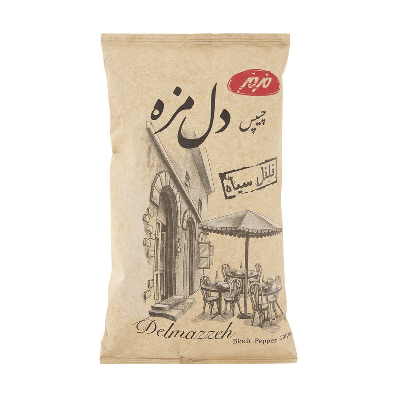 چیپس دل مزه فلفل سیاه مز مز 90 گرمی