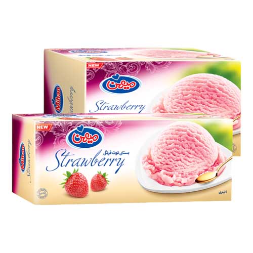 بستنی 1 لیتری میهن با طعم توت فرنگی ( 550 ) گرمی