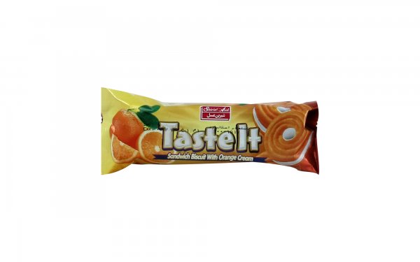 بیسکویت " کرم دار پرتقالی Taste it " شیرین عسل - ( 30 گرمی )