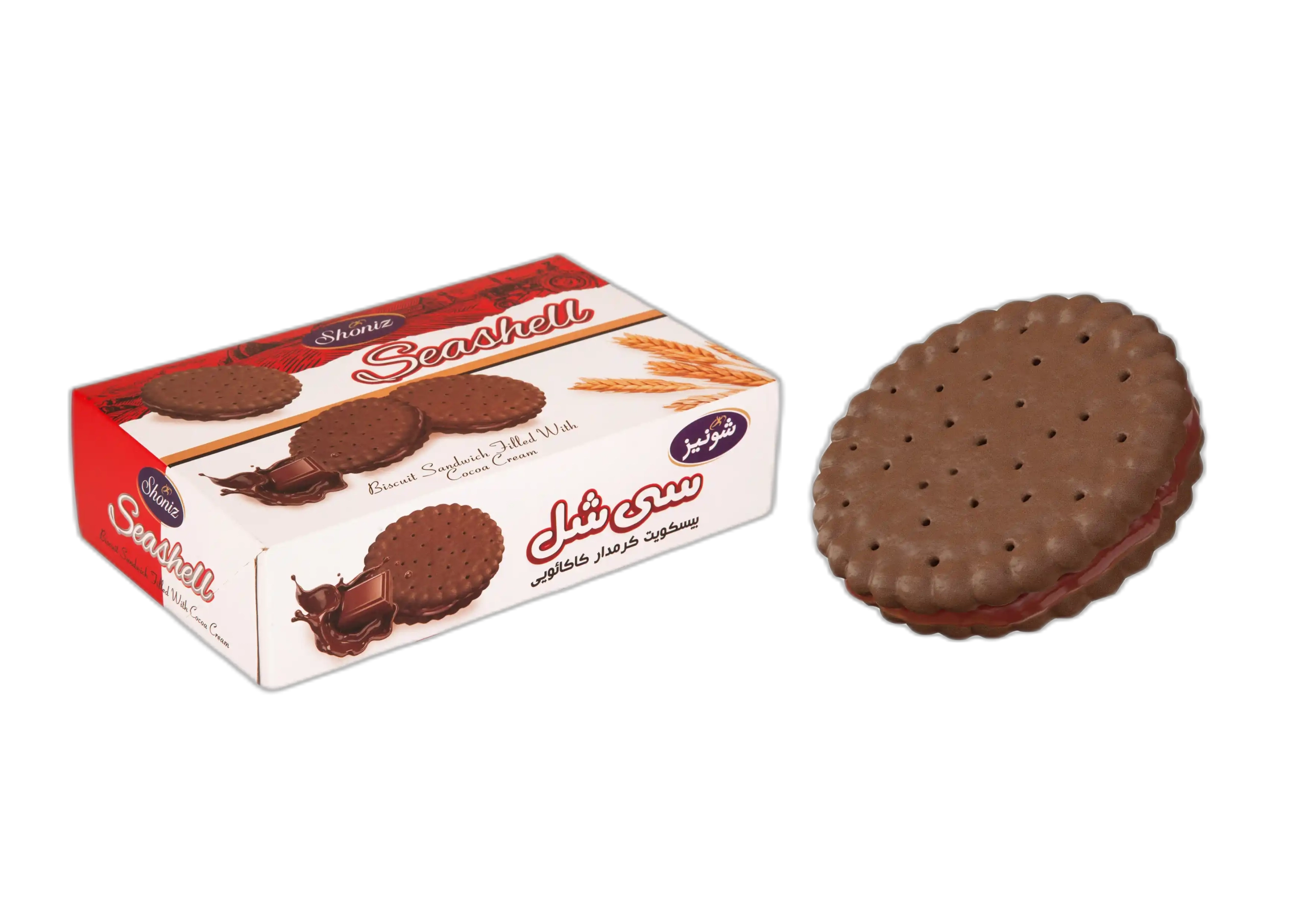 بیسکویت کرم دار سی شل کاکائویی شونیز 560 گرمی