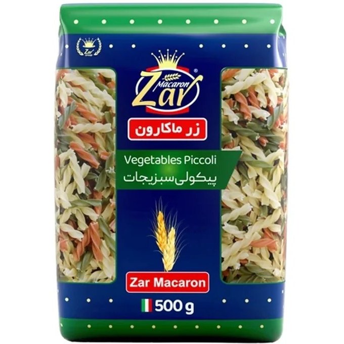 ماکارونی فرمی ( اسپاگتی ) پیکولی سبزیجات زر ماکارون 500 گرمی