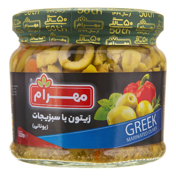 ترشی " زیتون با سبزیجات " مهرام - ( 320 گرم )