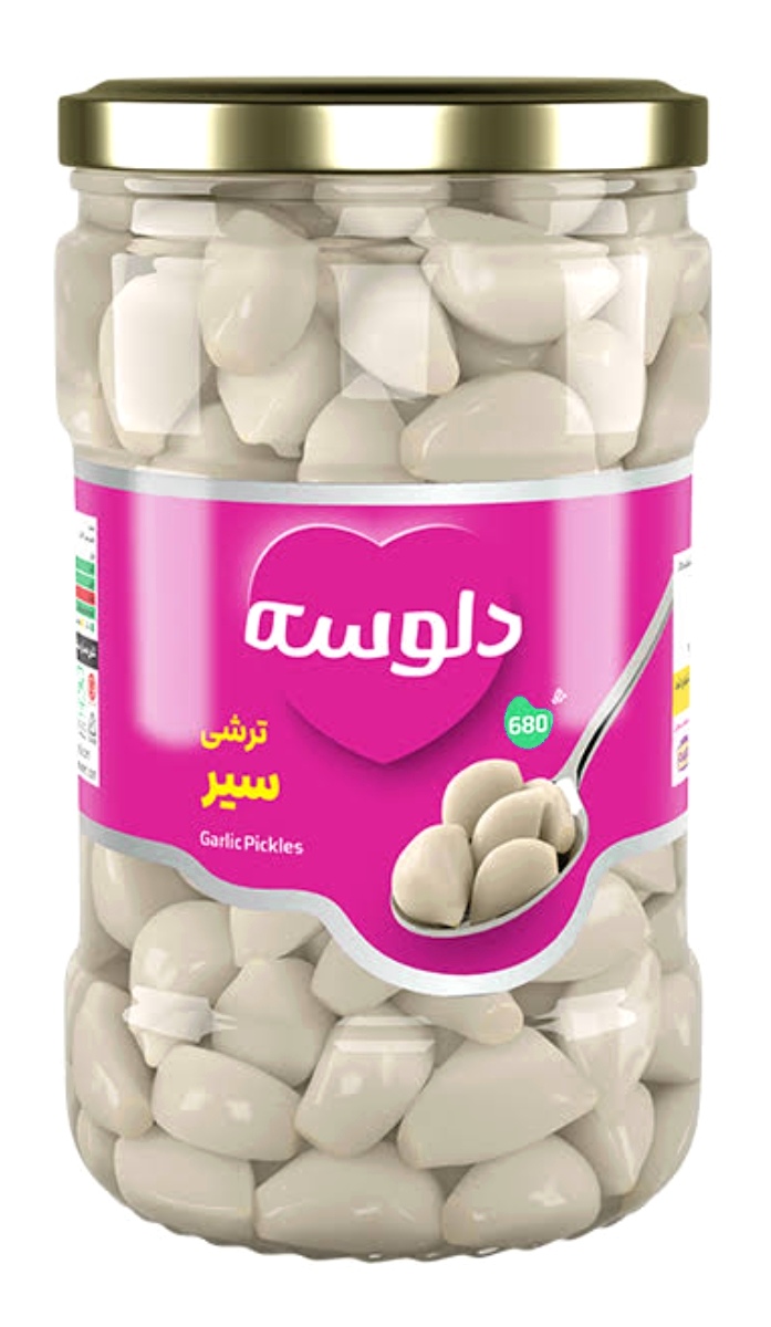 کنسرو ترشی حبه مروارید سیر ( سرکه 11% ) ( 680 ) گرم دلوسه