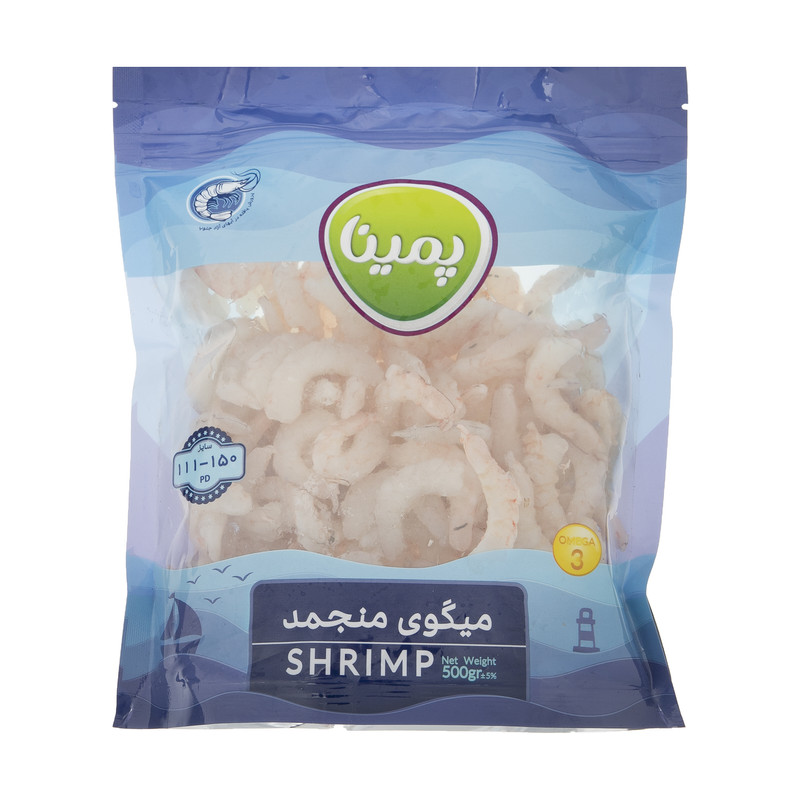 میگو خام " منجمد " پمینا  -  سایز  30  - 21  ( 500 گرمی )
