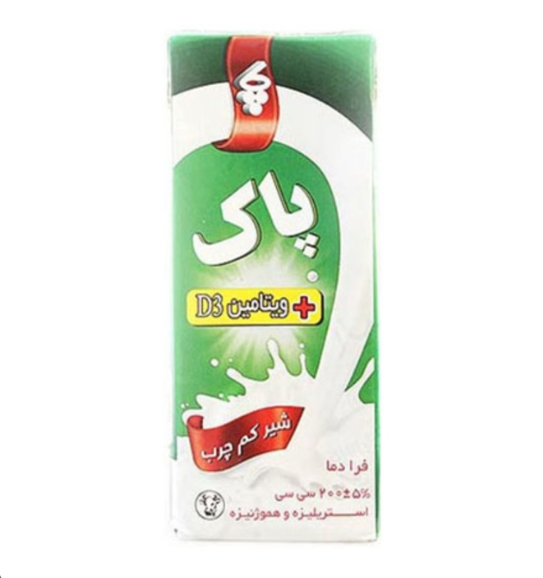 شیر کم چرب پاک 200 سی سی