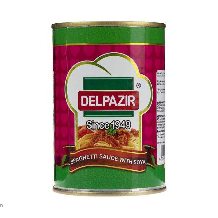 کنسرو سس ماکارونی ( با سویا ) دلپذیر 400 گرمی