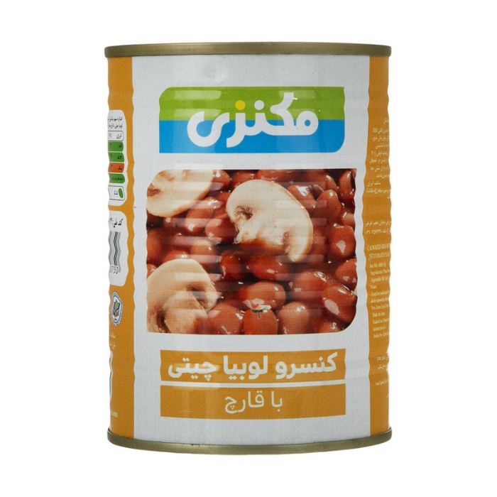 کنسرو " لوبیا چیتی با قارچ " مکنزی - ( 380 گرم )
