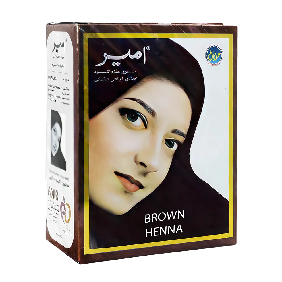 حنا " هندی " امیر -  ( گیاهی ) قهوه ای و مشکی ( بسته 6 عددی )
