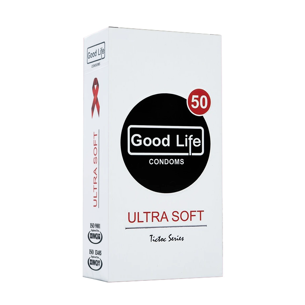 کاندوم " Ultra Soft " گودلایف - ( سفید، سری تیک تاک ) حاوی مواد روان کننده،  بدون بو ، لاتکس 100 درصد طبیعی ( بسته 12 عددی )