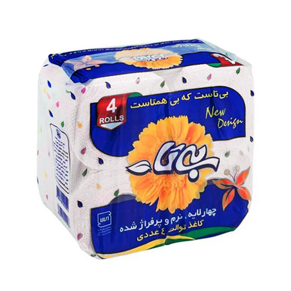 دستمال " توالت " بی تا - ( 4 قلو )  هر رول  105 برگ  (  4 لایه )