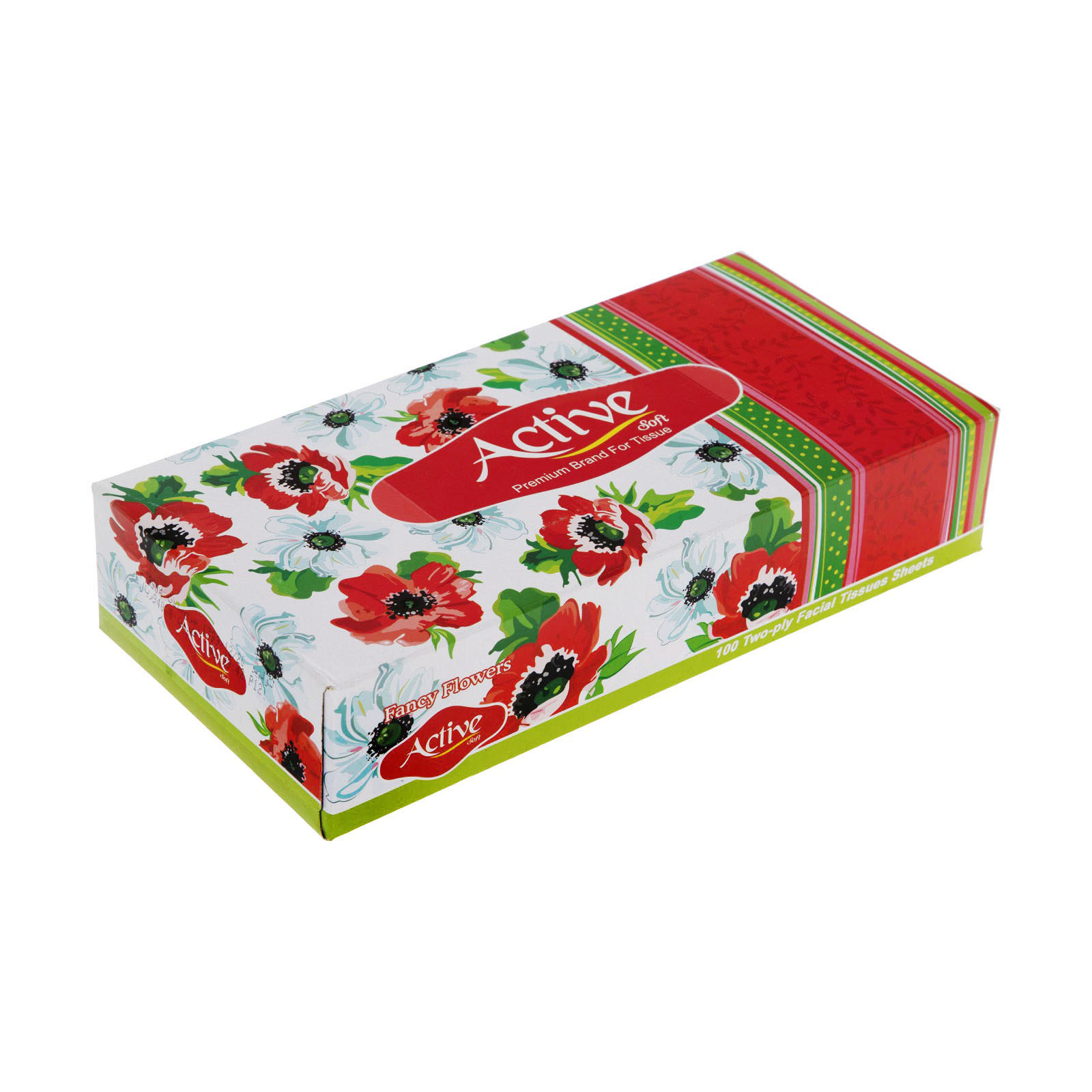 دستمال کاغذی " جعبه ای " اکتیو - ( 100 برگ دولا )