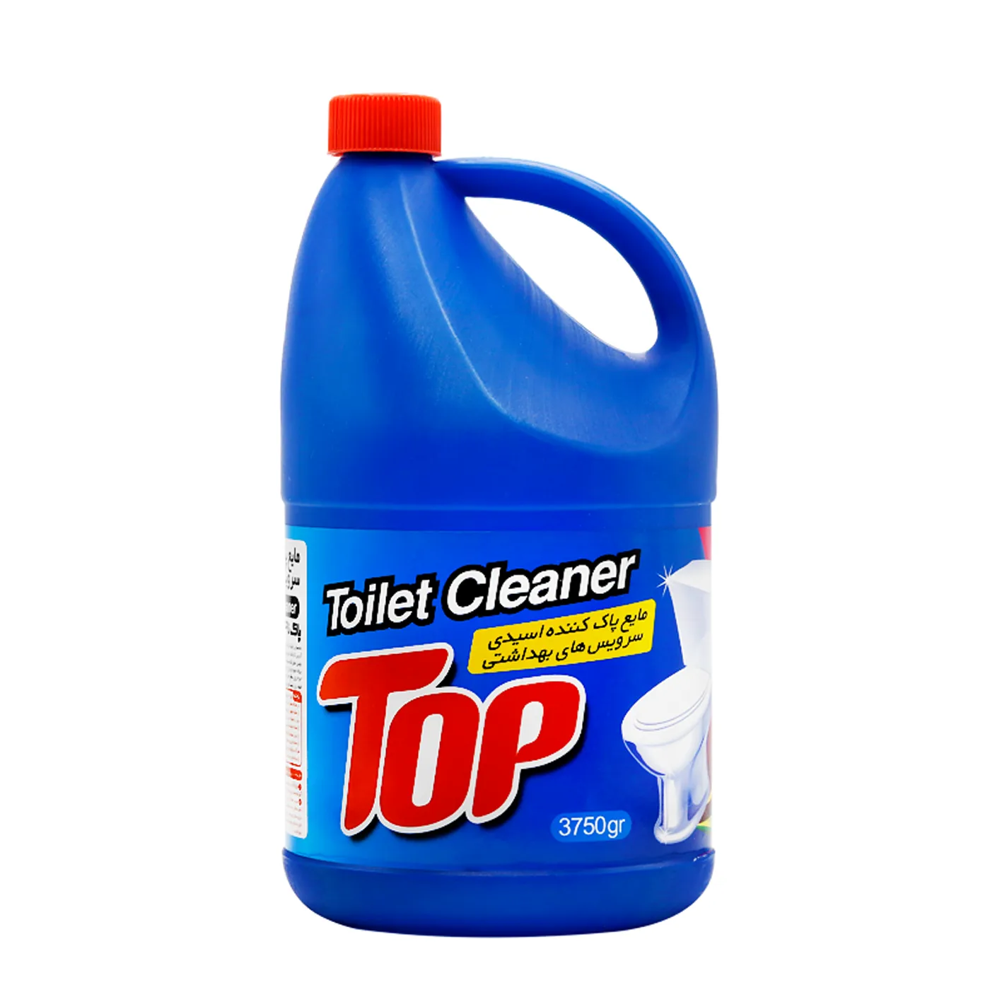 مایع جرم گیر " سرویس های بهداشتی " تاپ - ( آبی، پاک کننده اسیدی ) از بین برنده جرم و رسوب های سطوح و سرویس های بهداشتی ( 3.75 لیتری )