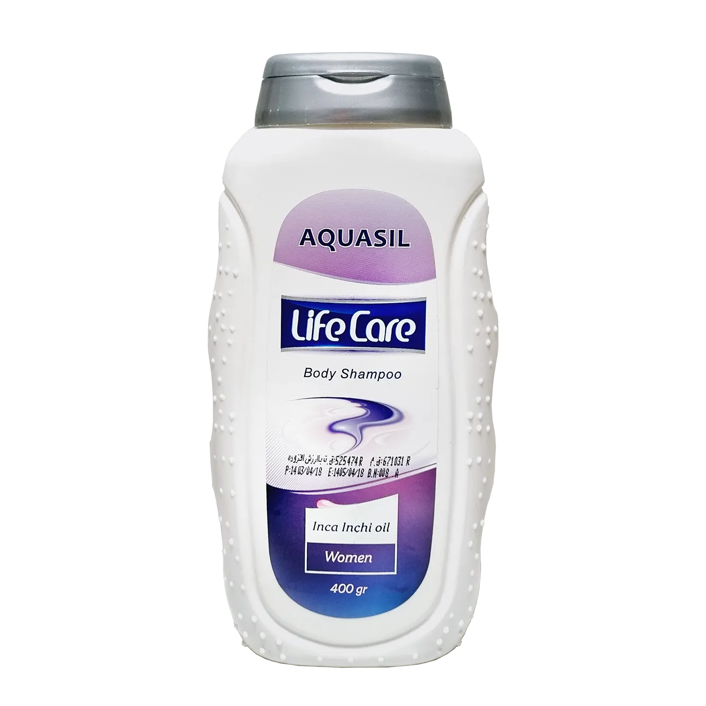 شامپو بدن کرمی " AQUASIL " لایف کر - ( بنفش، ویژه بانوان ) حاوی روغن اینکا اینچی ( 400 گرمی )