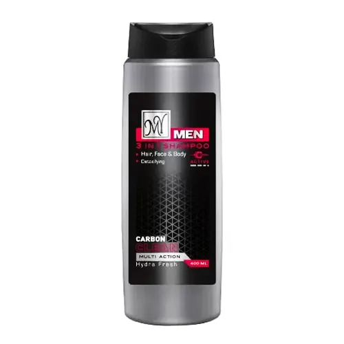 شامپو سر، صورت و بدن " 3 در 1 Carbon Clean " مای - ( ویژه آقایان، مناسب انواع پوست و مو ) رطوبت رسان و پاک کننده قوی ( 400 میلی لیتر )