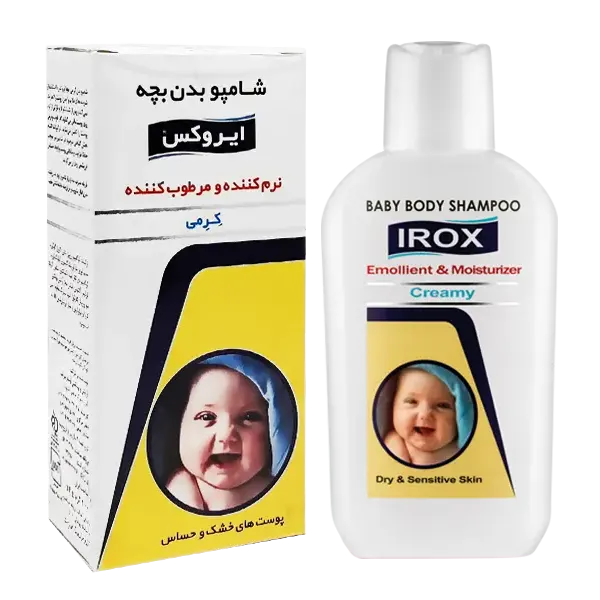 شامپو بدن بچه " کرمی "  ایروکس -  ( زرد، مناسب پوست های خشک و حساس ) حاوی مواد نرم کننده و مرطوب کننده ( 200 گرمی )