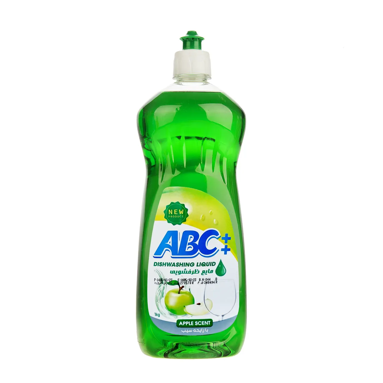 مایع ظرفشویی " سبز "  آ ب ث ++  - با رایحه سیب ( 1 لیتری )