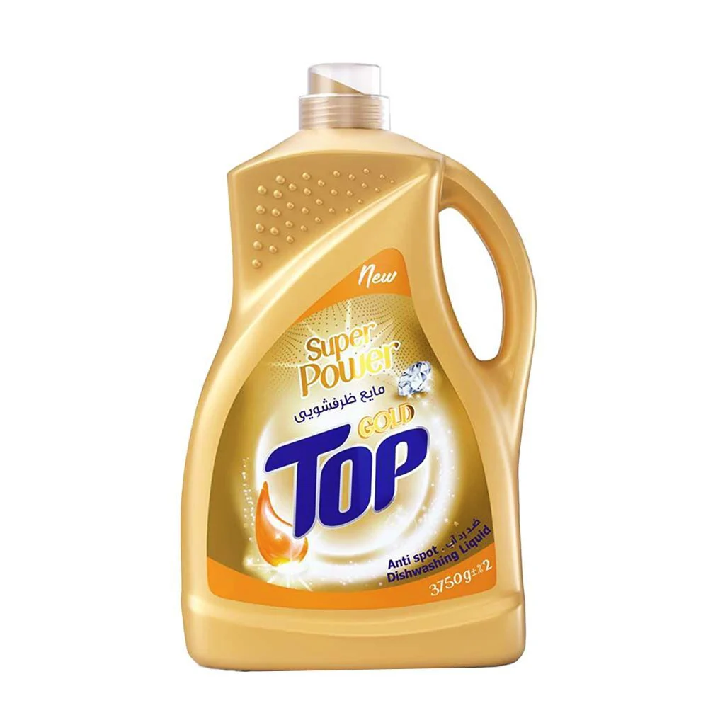 مایع ظرفشویی گالونی " سوپر پاور " تاپ گلد - ( نارنجی، غلظت بیشتر ) از بین برنده غذاهای چسبیده ( 3.75 لیتری )