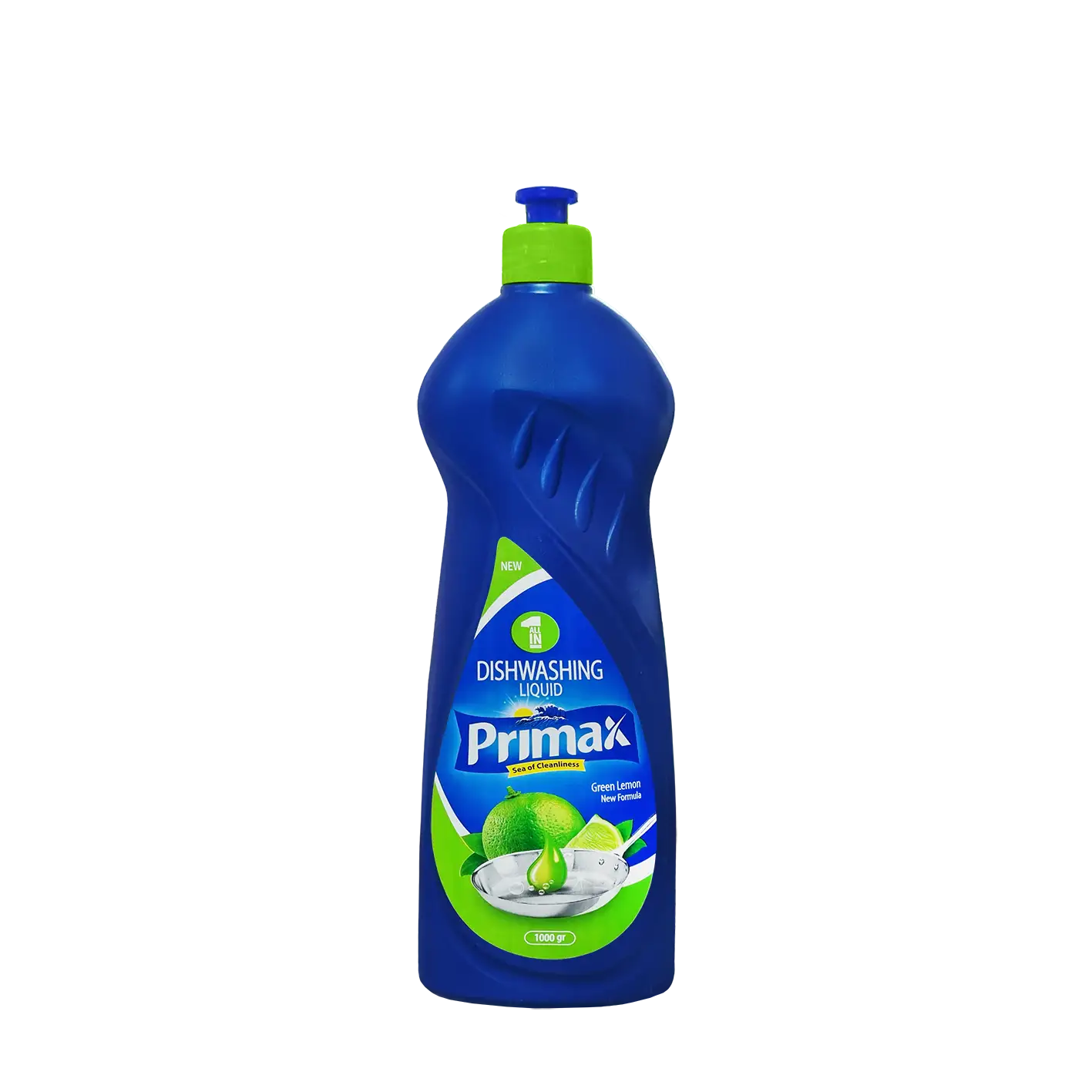 مایع ظرفشویی " All In One " پریمکس - ( چربی زدای قوی ) از بین برنده غذاهای سوخته و چسبیده، با رایحه لیمو سبز ( 1 لیتری )