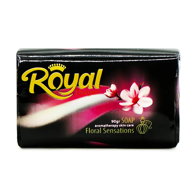 صابون " دستشویی " رویال اکسیژن - ( مشکی، با رایحه ای مطبوع ) حاوی 1 عدد صابون ( 90 گرمی )
