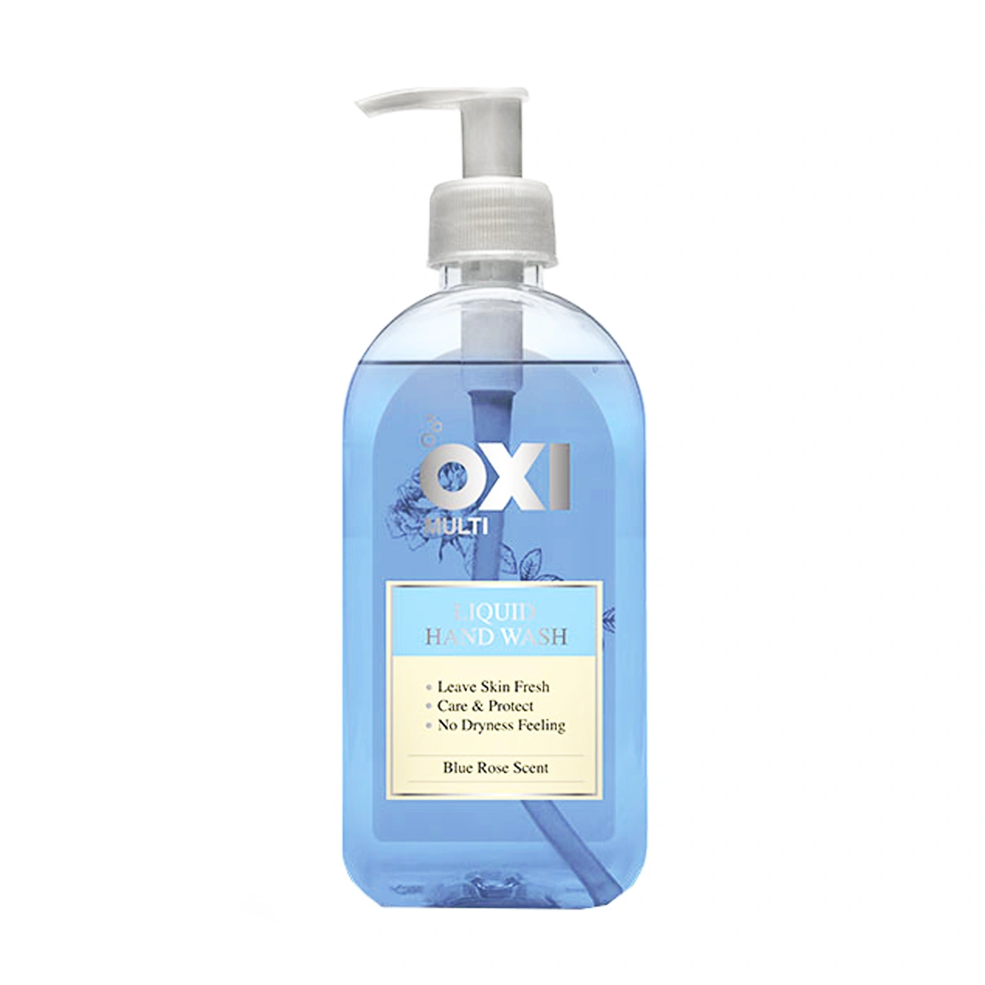 مایع دستشویی پمپی " شفاف " اوکسی - ( آبی ) مراقبت کننده و محافظت کننده پوست بدون احساس خشکی با رایحه رز آبی ( 420 گرمی )