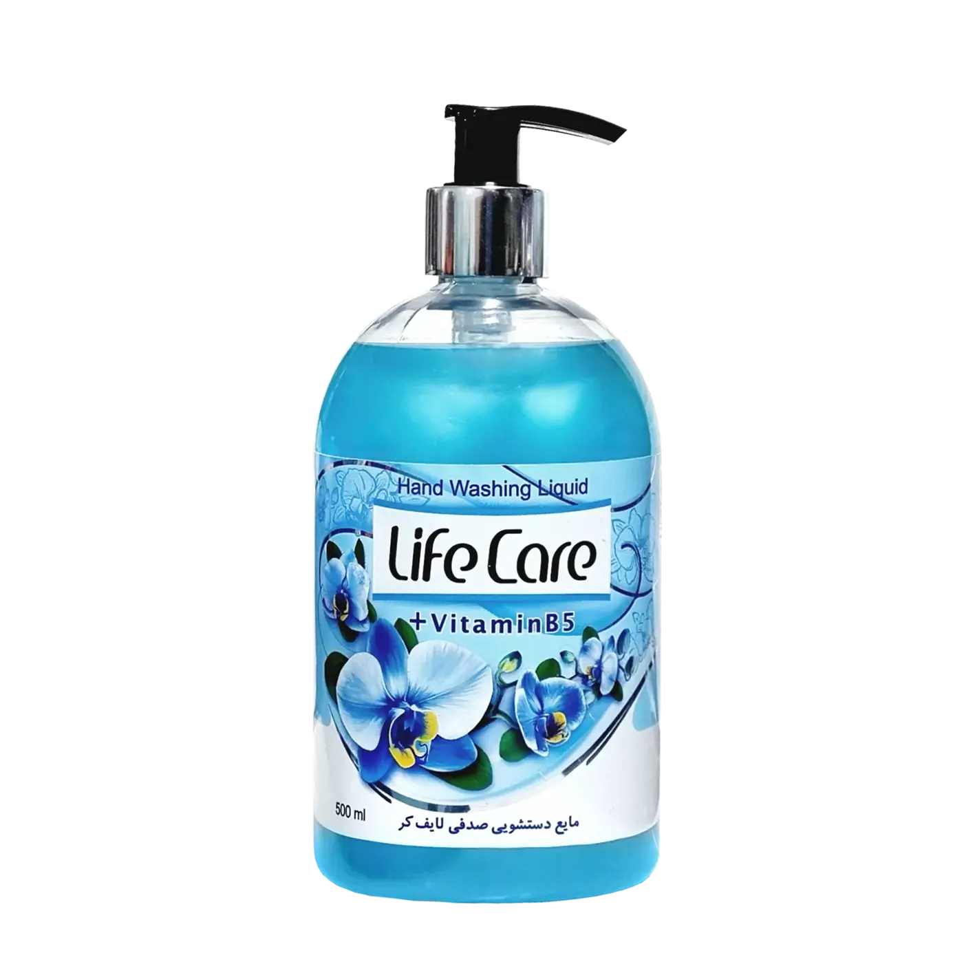 مایع دستشویی " پمپی " لایف کر - ( مایع صدفی، آبی ) حاوی ویتامین B5 و گلیسیرین ( 500 میلی لیتر )