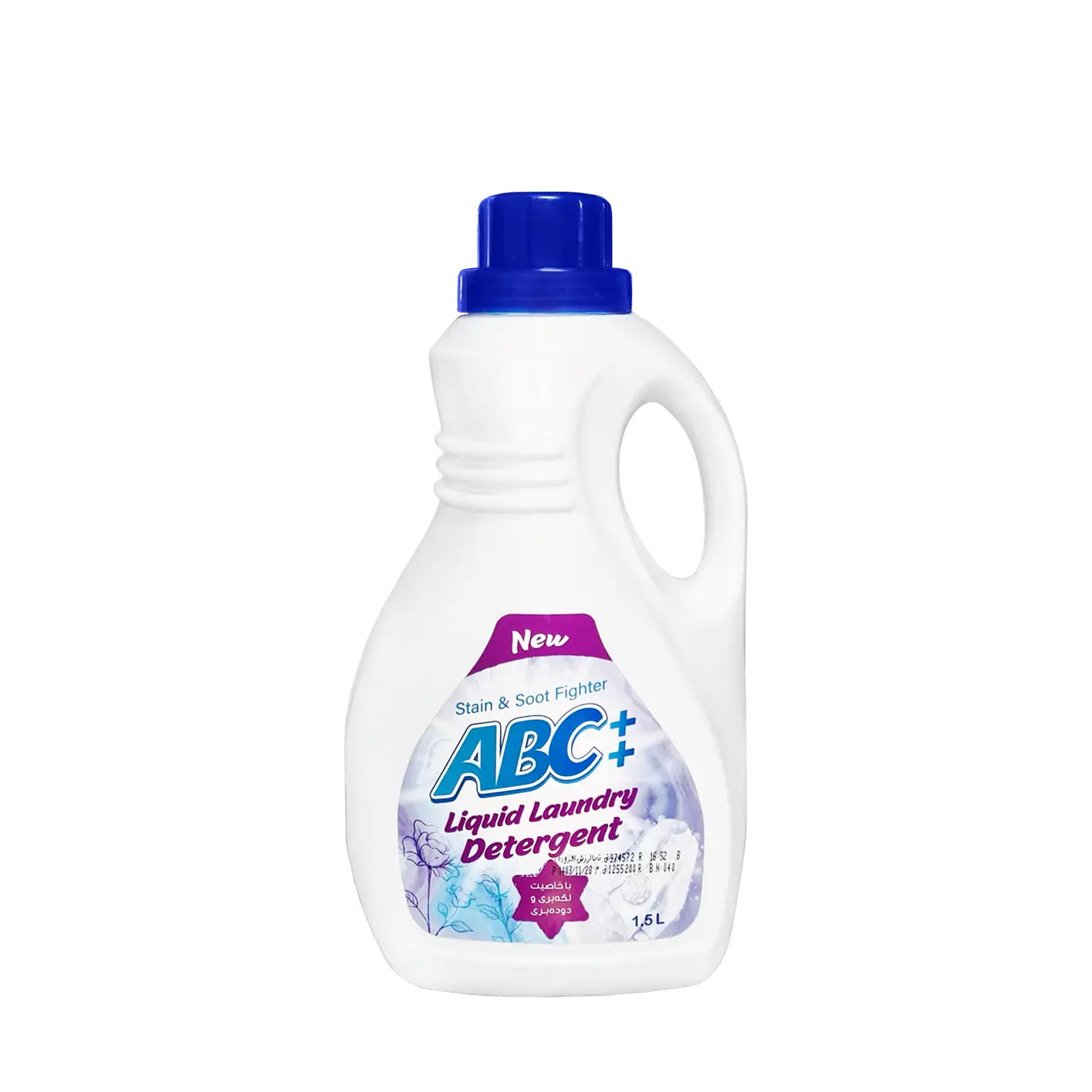 مایع لباسشویی " چند منظوره " آ ب ث - ( مناسب لباس، پرده و ملحفه ) با خاصیت لکه بری و دوده بری ( 1.5 لیتری )