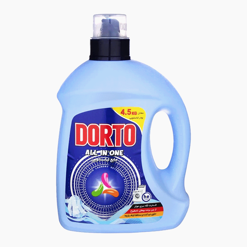 مایع لباسشویی  چند منظوره  Universal  " دورتو "  -    لکه بر قوی،  رفع بوی نا مطبوع،  حاوی نرم کننده  ( 2.7 لیتر )