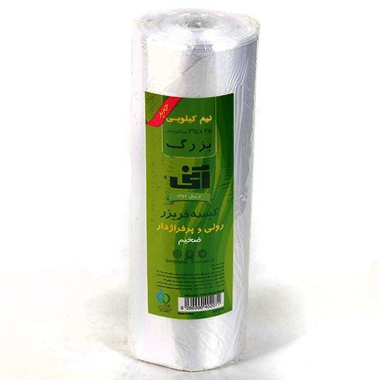 کیسه فریزر " رولی و پرفراژدار " آنی - ( ضخیم، سایز بزرگ )  25 * 35  سانت  ( نیم کیلویی )
