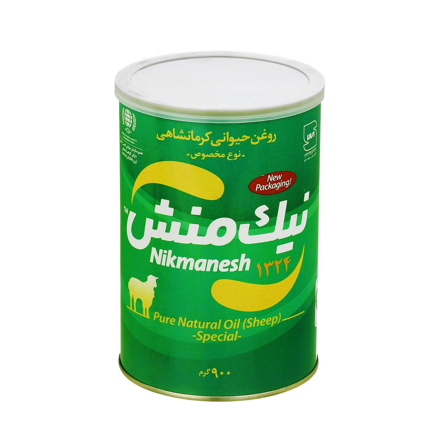 روغن کره حیوانی " کرمانشاهی " نیک منش - ( دارای عطر و طعم طبیعی ) حاوی اسیدهای چرب ضروری بدن، مشتق شده از شیر گوسفند ( حلب 900 گرمی )