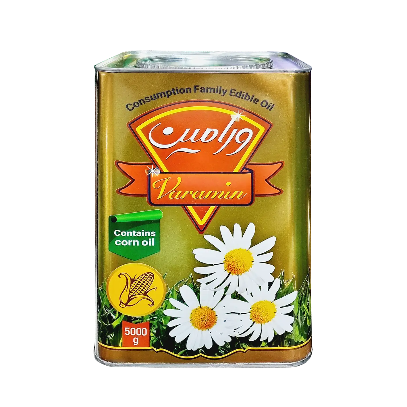 روغن نباتی " نیمه جامد " ورامین - ( ویژه پخت و پز ) حاوی روغن ذرت، آفتابگردان، سویا تراریخته و پالم اولئین با چربی اشباع پایین ( حلب 5 کیلویی )