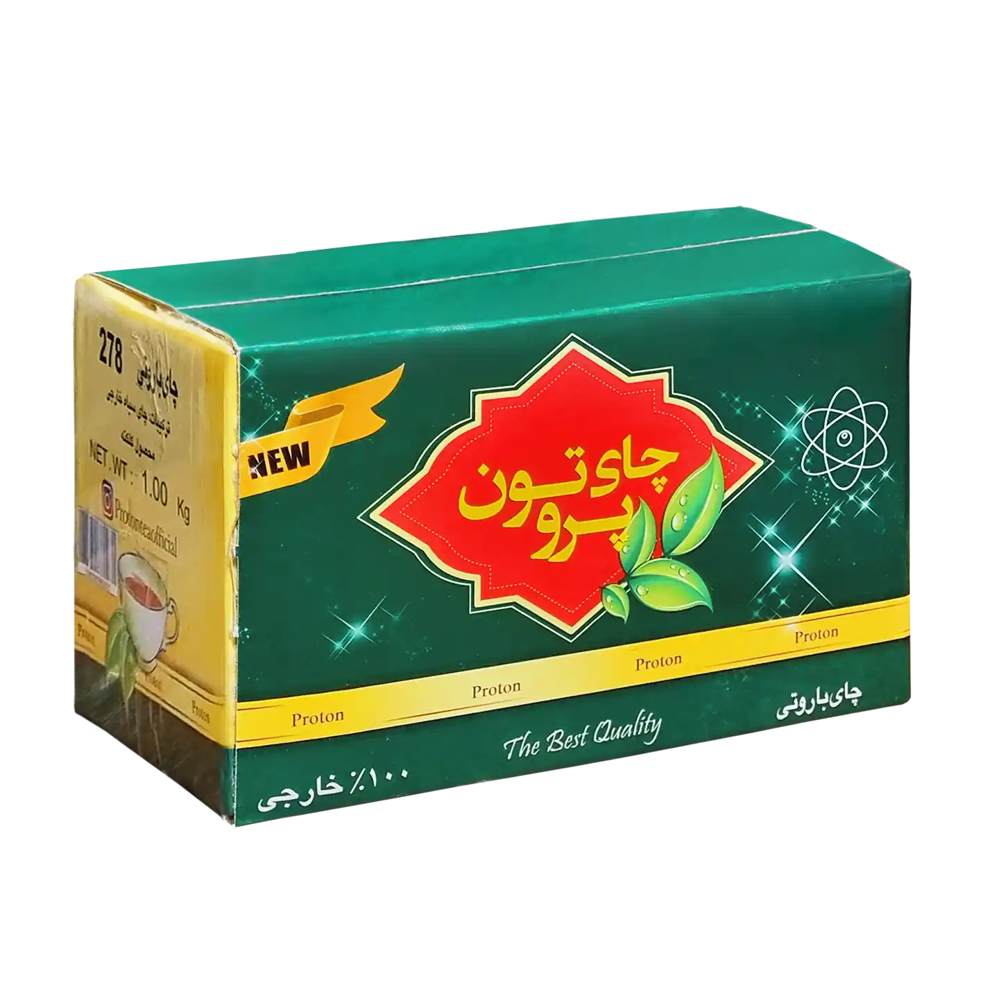 چای سیاه خارجی " غیر معطر " پروتون - ( چای باروتی 278 بسته ای سبز ) محصول مزارع چای کلکته  ( 1 کیلویی )