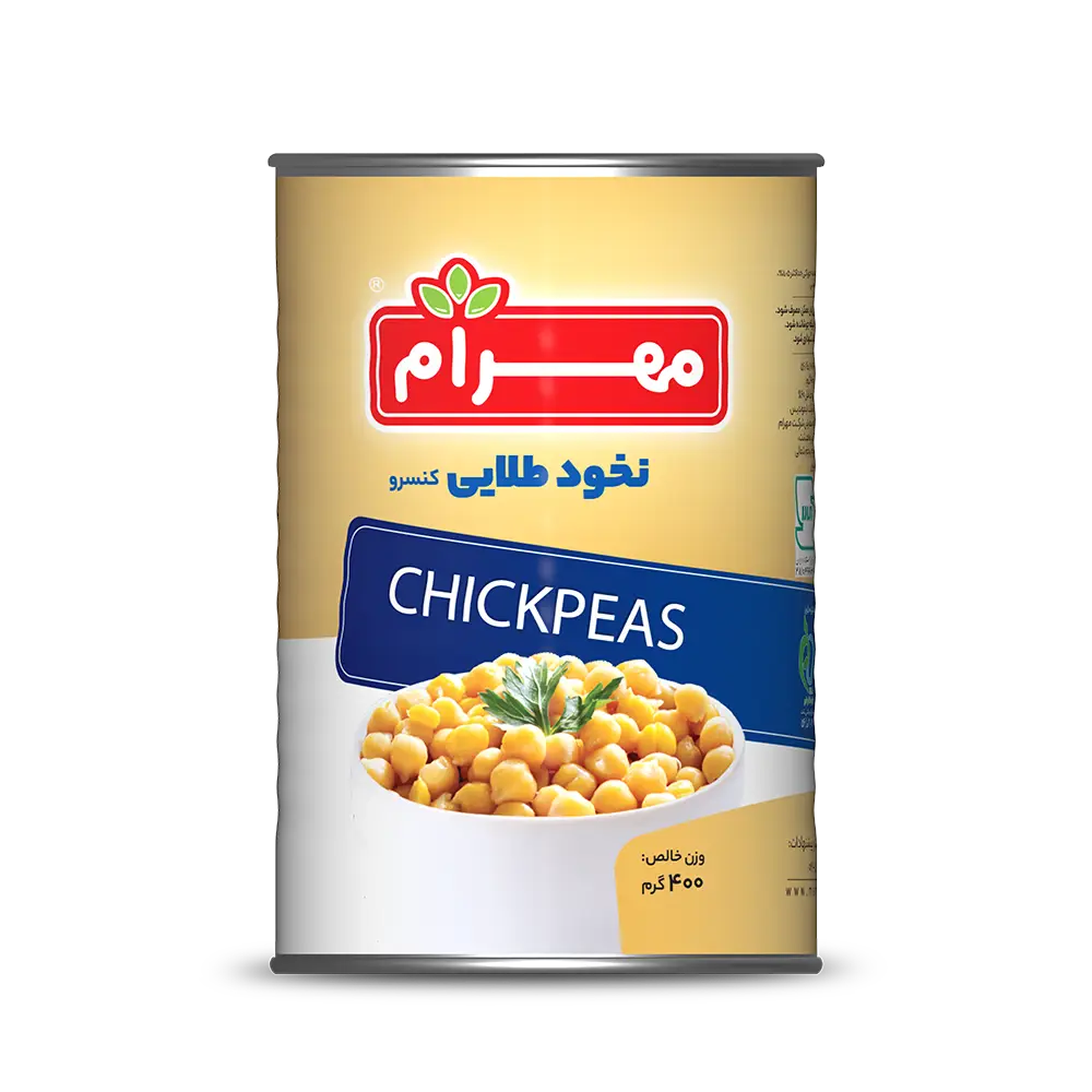 کنسرو " نخود آبگوشتی طلایی " مهرام - ( 400 گرمی )