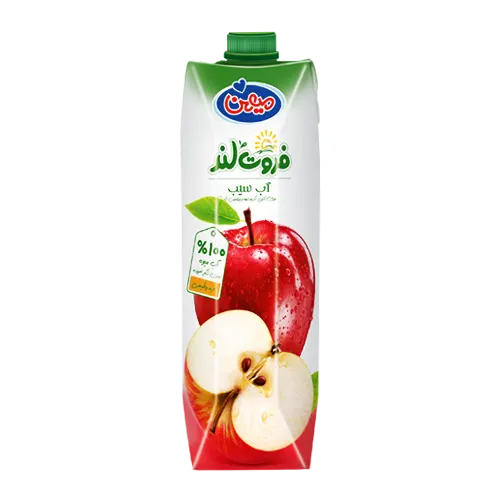 آبمیوه " سیب " فروت لند - ( پاکتی ) حاوی کنسانتره طبیعی آب سیب ( 1 لیتری )