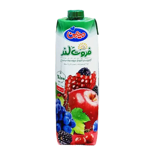 آبمیوه " مخلوط میوه های سرخ " فروت لند - ( پاکتی ) 100 درصد آبمیوه ( 1 لیتری )