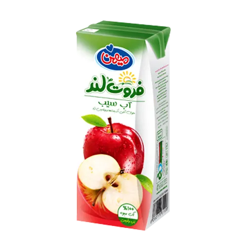 آبمیوه " سیب " فروت لند - ( پاکتی ) حاوی کنسانتره طبیعی آب سیب ( 200 سی سی )