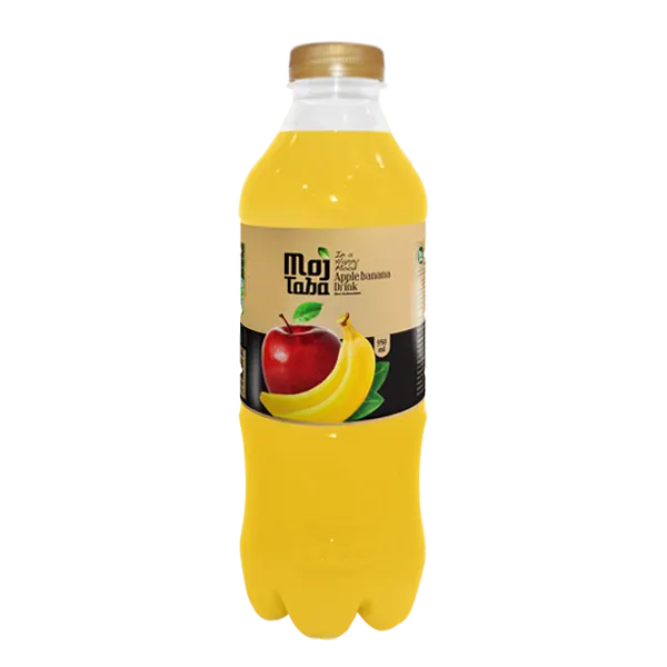 آبمیوه " سیب موز " مجتبی - ( بطری پت ) حاوی کنسانتره طبیعی آب سیب و پوره طبیعی موز ( 950 میلی لیتر )