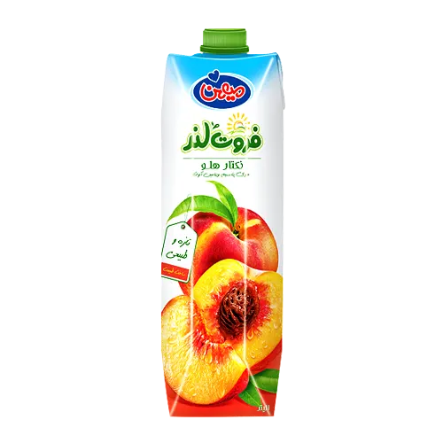 آبمیوه " نکتار هلو  " فروت لند - ( پاکتی ) حاوی پوره طبیعی هلو  ( 1 لیتری )