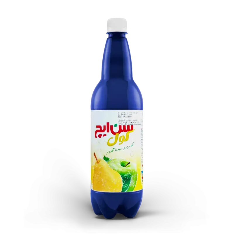 آبمیوه " نکتار گازدار گلابی و سیب " سن ایچ کول - ( بطری پت ) حاوی کنسانتره طبیعی آب سیب و آب گلابی ( 1 لیتری )