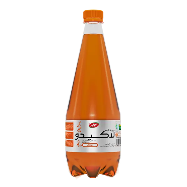 نوشابه گازدار شیری " زرد با طعم پرتقال " لاکیدو - ( قند کمتر ) حاوی کلسیم ( 1.5 لیتری )