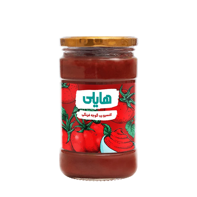 رب شیشه ای " گوجه فرنگی " هایلی - ( کنسرو رب پاستوریزه ) بریکس بدون نمک 25 ( 700 گرمی )