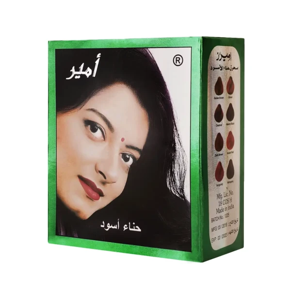 حنا " هندی اصل " امیر - ( گیاهی ) رنگ مشکی ( بسته 6 عددی )