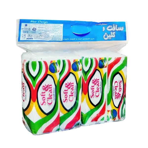 دستمال کاغذی " اقتصادی " سافت اند کلین - بسته 4 عددی ( هر بسته 100 برگ دولا )