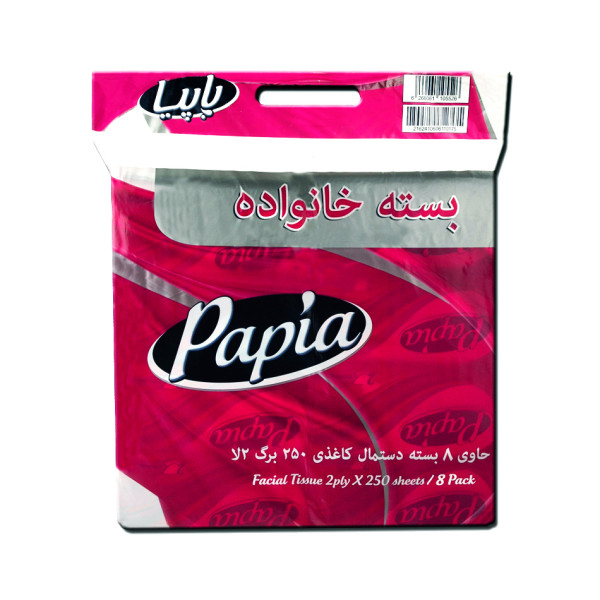 دستمال کاغذی اقتصادی " پاپیا  و  تنو "  -  بسته تکی و بسته 8 عددی  ( 250 برگ دولا )