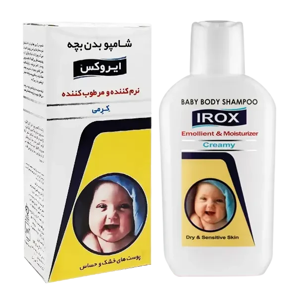 شامپو بدن بچه " کرمی "  ایروکس -  ( زرد، مناسب پوست های خشک و حساس ) حاوی مواد نرم کننده و مرطوب کننده ( 200 گرمی )