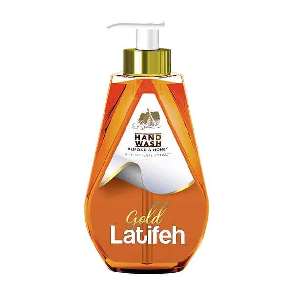 مایع دستشویی پمپی " GOLD " لطیفه  - ( نارنجی، سری الماس ) حاوی عصاره بادام و عسل، فاقد پارابن ( 500 گرمی )