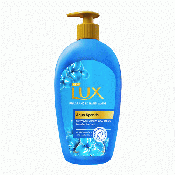 مایع دستشویی پمپی " Aqua Sparkle " لوکس - ( آبی ) حاوی گلیسیرین و مرطوب کننده گیاهی، با رایحه نیلوفر آبی و ترنج ( 500 میلی لیتر )