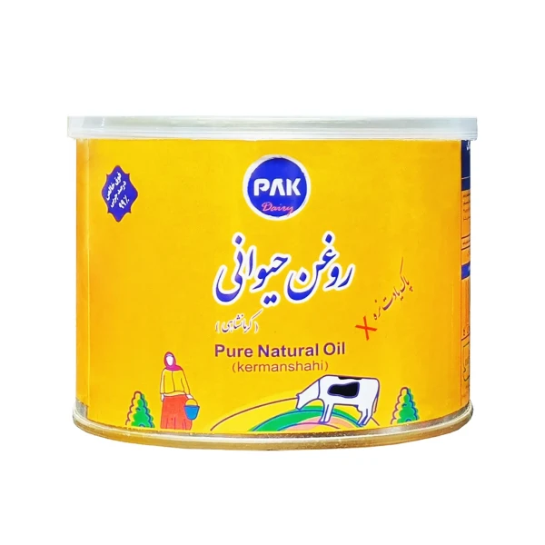 روغن حیوانی " کرمانشاهی " پاک - ( روغن کره، تولید شده از شیر تازه گاو ) با 99 درصد چربی فوق خالص ( حلب کنسروی 400 گرمی )