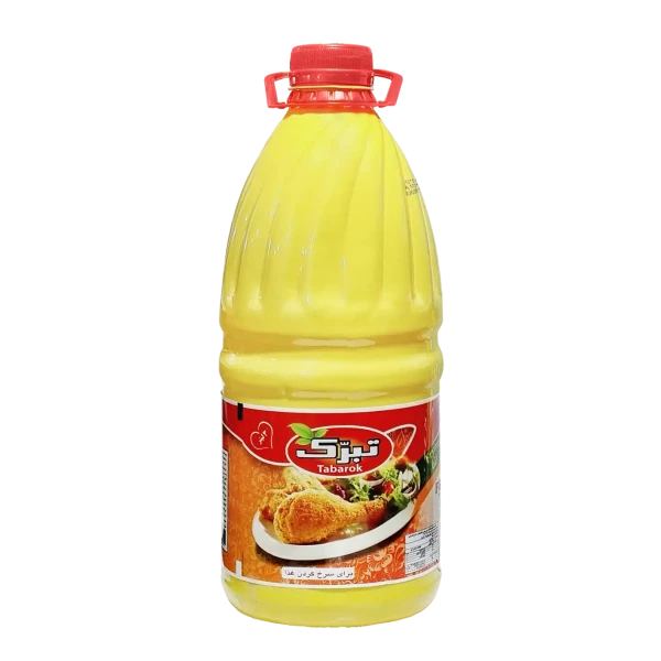 روغن مایع " آفتابگردان و سویا " تبرک - ( روغن مخصوص سرخ کردنی ) حاوی روغن پالم اولئین و آنتی اکسیدان ( 2700 گرمی )